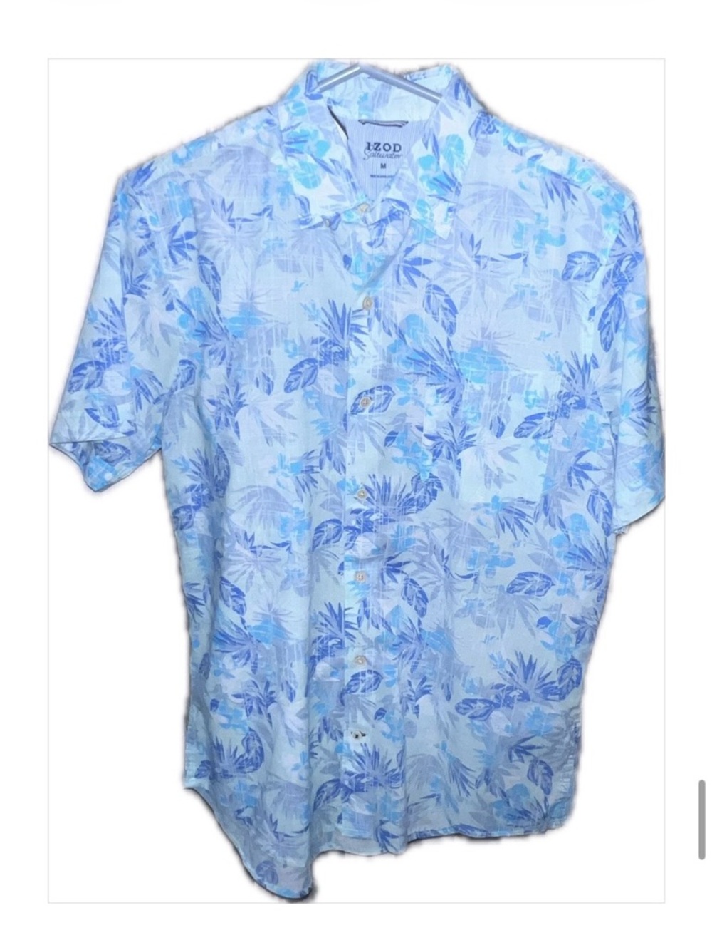 Izod Saltwater Floral Short-Sleeve Button-Down Shirt  NWOT - Picture 13 of 17